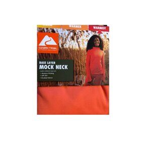 Ozark Trail Women's XXL Warmest Thermal Long Sleeve Fleece Mock Neck Top Orange
